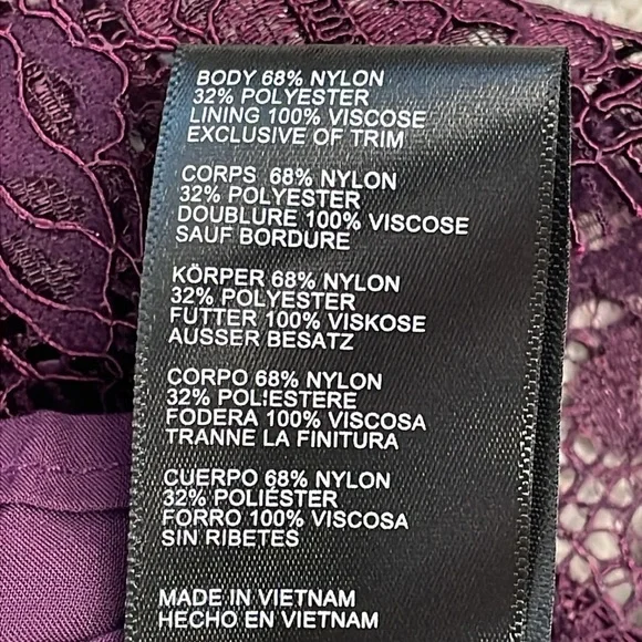 Free People Honey Honey Lace Long Sleeve Mini Dress Burgundy Purple Defect 2 - Picture 8 of 14